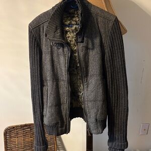 Dolce & Gabbana dark gray wool Jacket with lambs Fur interior ..